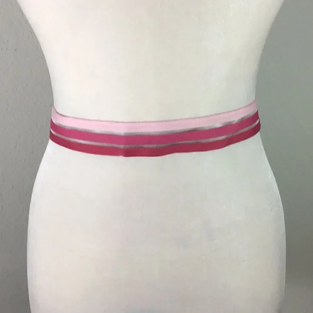 Belt Double Ring Rhinestone Cloth Barbiecore Pink Belt